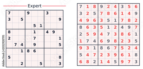 Tableau sur toile Sudoku Activity Book Page