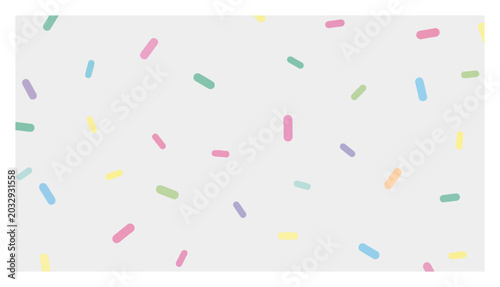 Fotografie Colorful sprinkles seamless pattern with pastel candy confetti on light gray bac