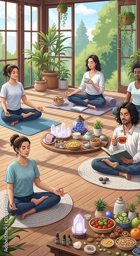 Family enjoying a meal together at home outdoors.