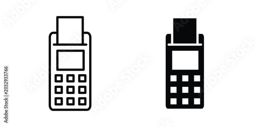 Card machine icon symbol. Editable stroke. vector icons