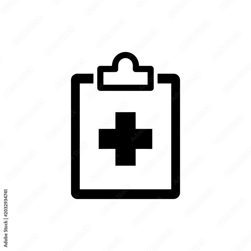 Obraz premium Medical clipboard checklist icon vector isolated white background