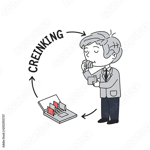 Man holding smartphone with creaking sound effect.