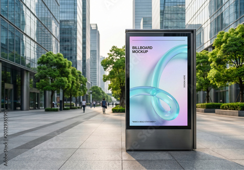 City Street Billboard Poster Display Mockup