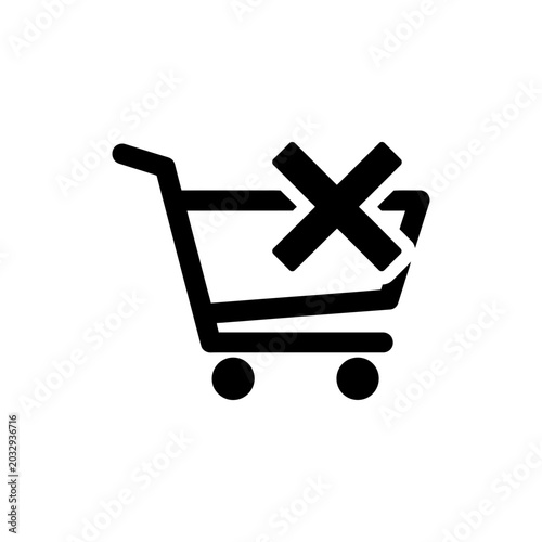 Remove from cart ecommerce icon vector isolated white background