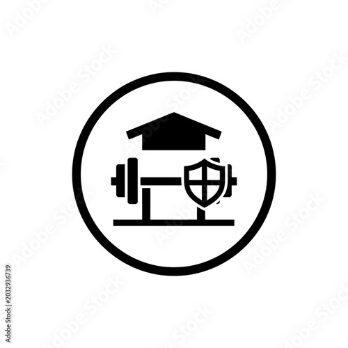 Safety Gym Icon Vector Illustration Fitness Protection Training Symbol