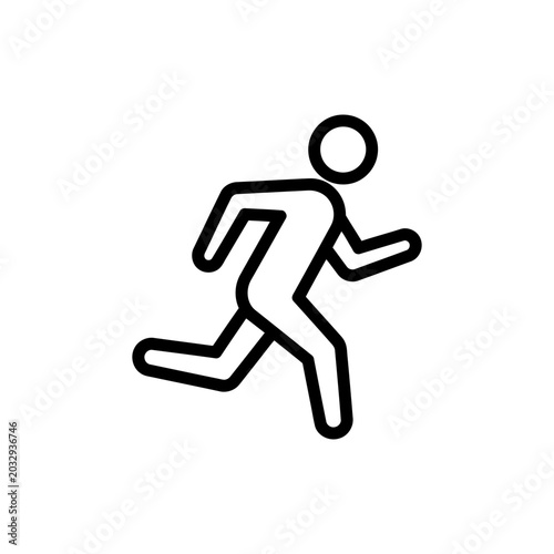 Running Person Icon Vector Illustration Fitness Jogging Exercise Symbol