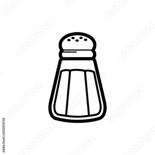 Salt Shaker Icon Kitchen Seasoning Outline Illustration