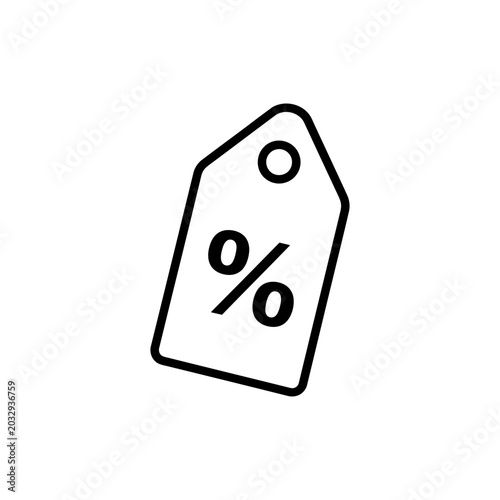 Sale Tag Icon Discount Price Label Outline Illustration