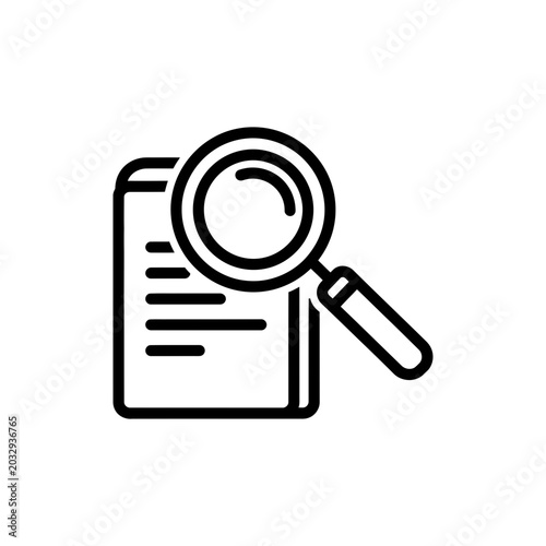Search Study Icon Education Research Learning Outline Illustration