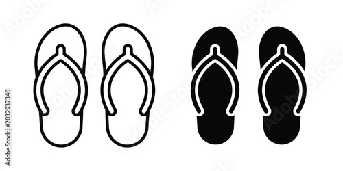 Flip flops icon symbol. Editable stroke. vector icons