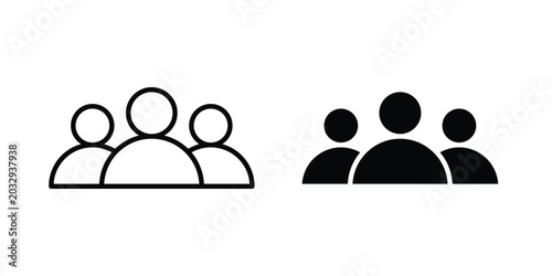 Tableau sur toile Group of people icon symbol. Editable stroke. vector icons