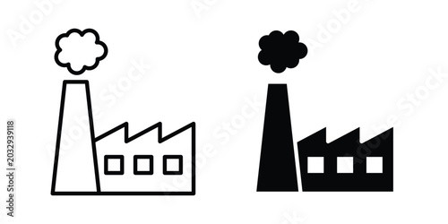 Industry icon symbol. Editable stroke. vector icons