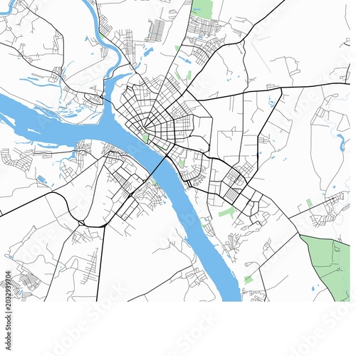 Tableau sur toile Minimal vector street map of Kostroma, Kostroma Oblast, Russia