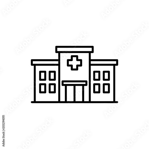 Hospital building icon vector illustration healthcare facility outline