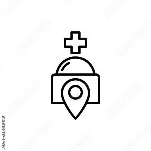 Hospital location icon vector illustration medical navigation outline