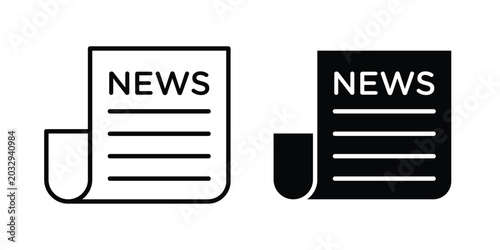 Newspaper icon symbol. Editable stroke. vector icons