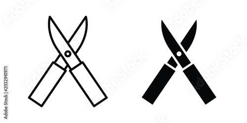 Canvastavla Pruning shears icon symbol. Editable stroke. vector icons