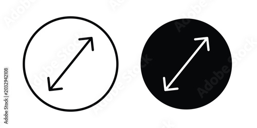 Radius icon symbol. Editable stroke. vector icons