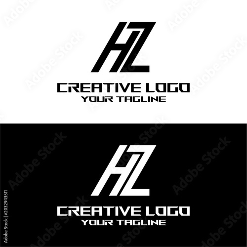 Tableau sur toile creative letter logo hz design vector