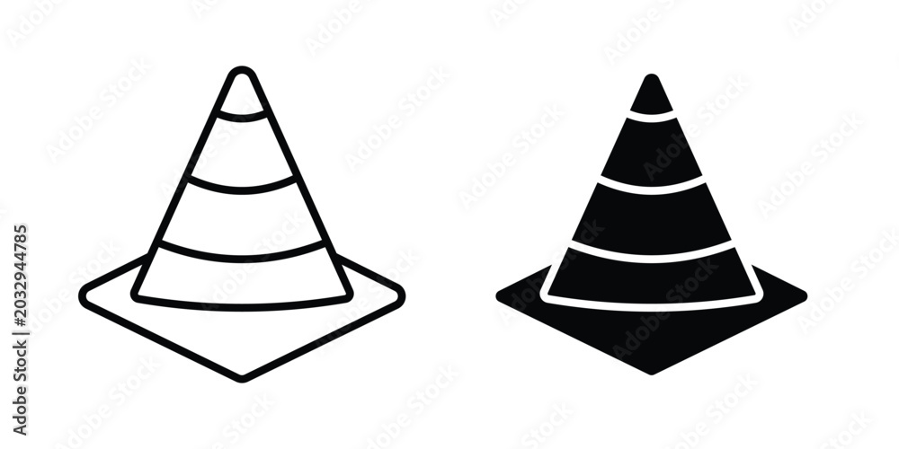 Fototapeta premium Traffic Cone icon symbol. Editable stroke. vector icons