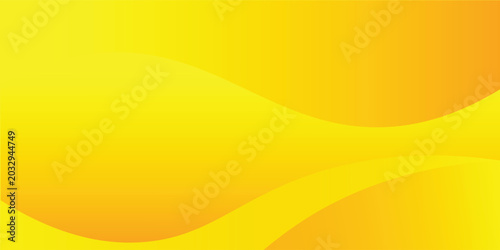 Schilderij op canvas Vibrant abstract background featuring dynamic flowing waves, smooth curves, and a bright yellow to orange gradient design