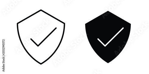 Obraz na płótnie Verified shield icon symbol. Editable stroke. vector icons