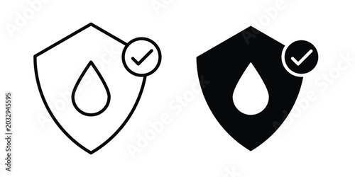 Tableau sur toile Waterproof icon symbol. Editable stroke. vector icons
