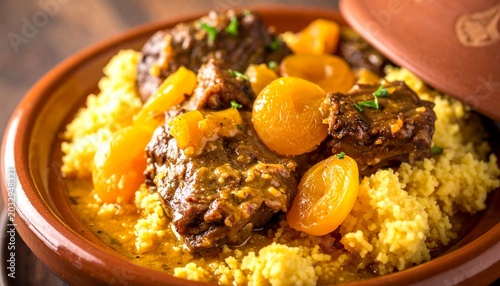 Moroccan Lamb Tagine with Apricot and Couscous