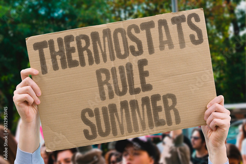 Εκτύπωση καμβά "Thermostats Rule Summer" Extreme heat dominates daily routines