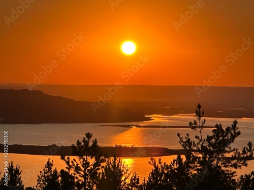 sunset on the river