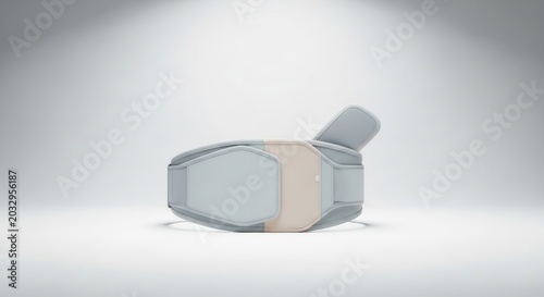 Modern vr headset on white background with overhead lighting for design