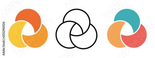Foto Circle Venn diagram with three part set