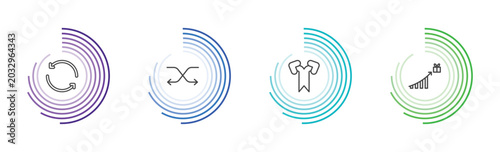 Photos user interface icon set with circular arrow, move content, bifurcation, incentiv