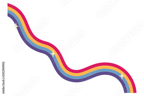 Retro Rainbow Wave Corner