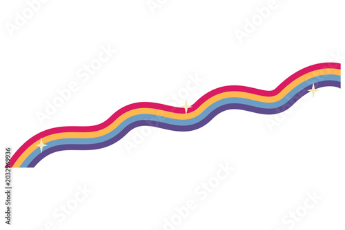 Retro Rainbow Wave Corner