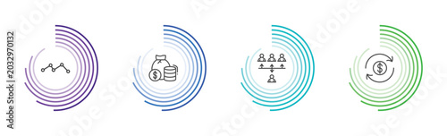 Foto business icon set with graph, finance, increase team work, money convert signs i