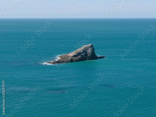 Bild auf Leinwand isolated rock of Amas du Cap at Cap Fréhel in Brittany, France