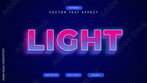 Bild auf Leinwand Light 3d Text Effect