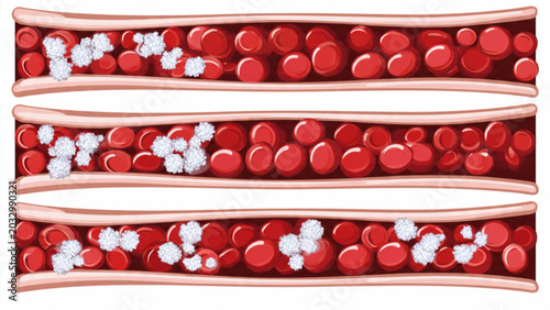 Foto Horizontal Layers of Red Christmas Ornaments with White Snowflake Decorations fo