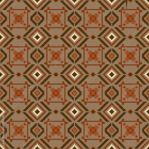 Seamless pattern with pixel art 