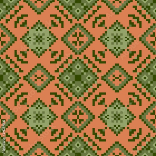 seamless pattern with pixel art 