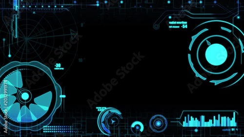 Futuristic military HUD interface, animated user interface