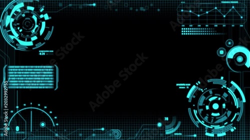 Futuristic military HUD interface, animated user interface