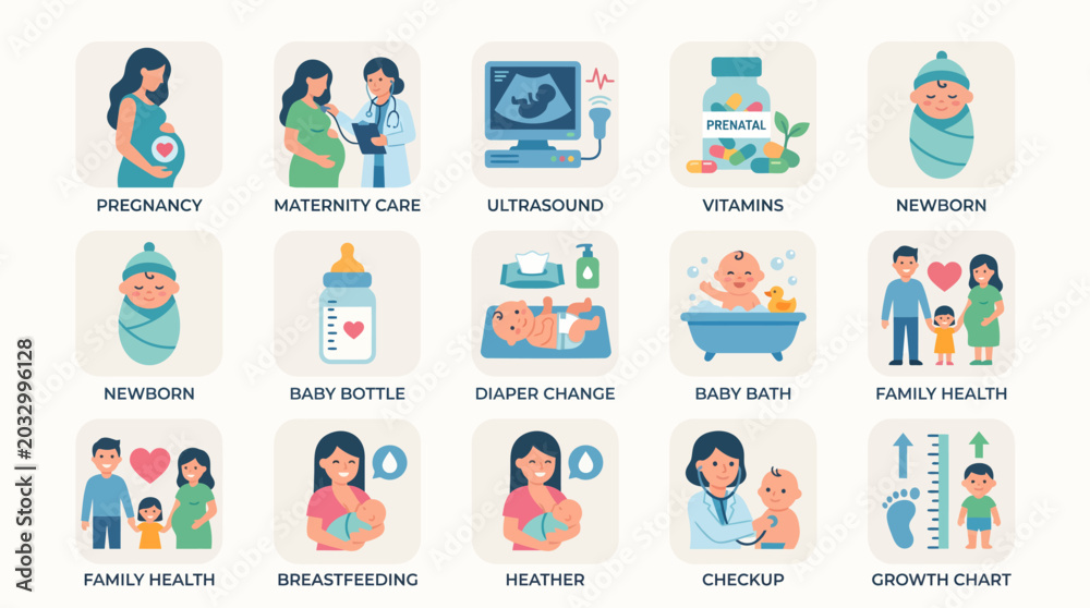 Fototapeta premium Collection of Diverse Medical and Healthcare Icons for Digital Use.