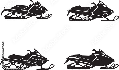 Φωτογραφία Bombardier snowmobile silhouette.