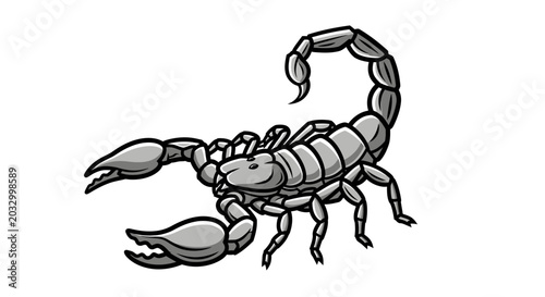 Bild auf Leinwand Stylized Scorpion Illustration on White Background