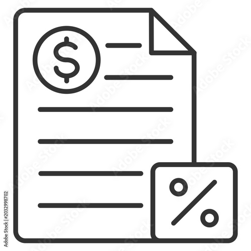 Bild auf Leinwand Taxation Outline Icon Vector Illustration