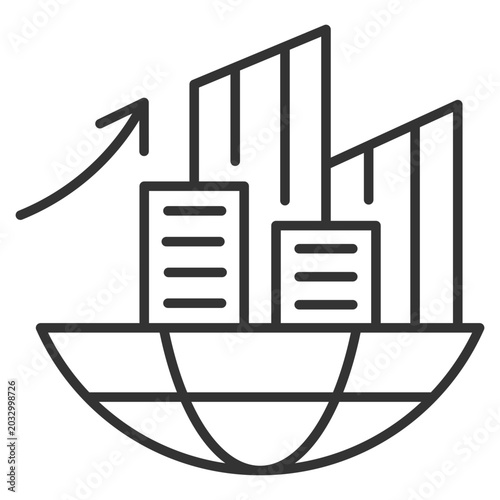 Urbanization Outline Icon Vector Illustration