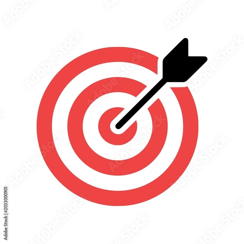 Cuadro en lienzo Minimal target goal icon with clean bullseye and arrow