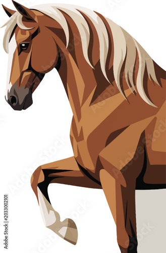 Obraz na płótnie Brown Horse, Vector Horse Illustration, Equine Graphic, Animal Design Element